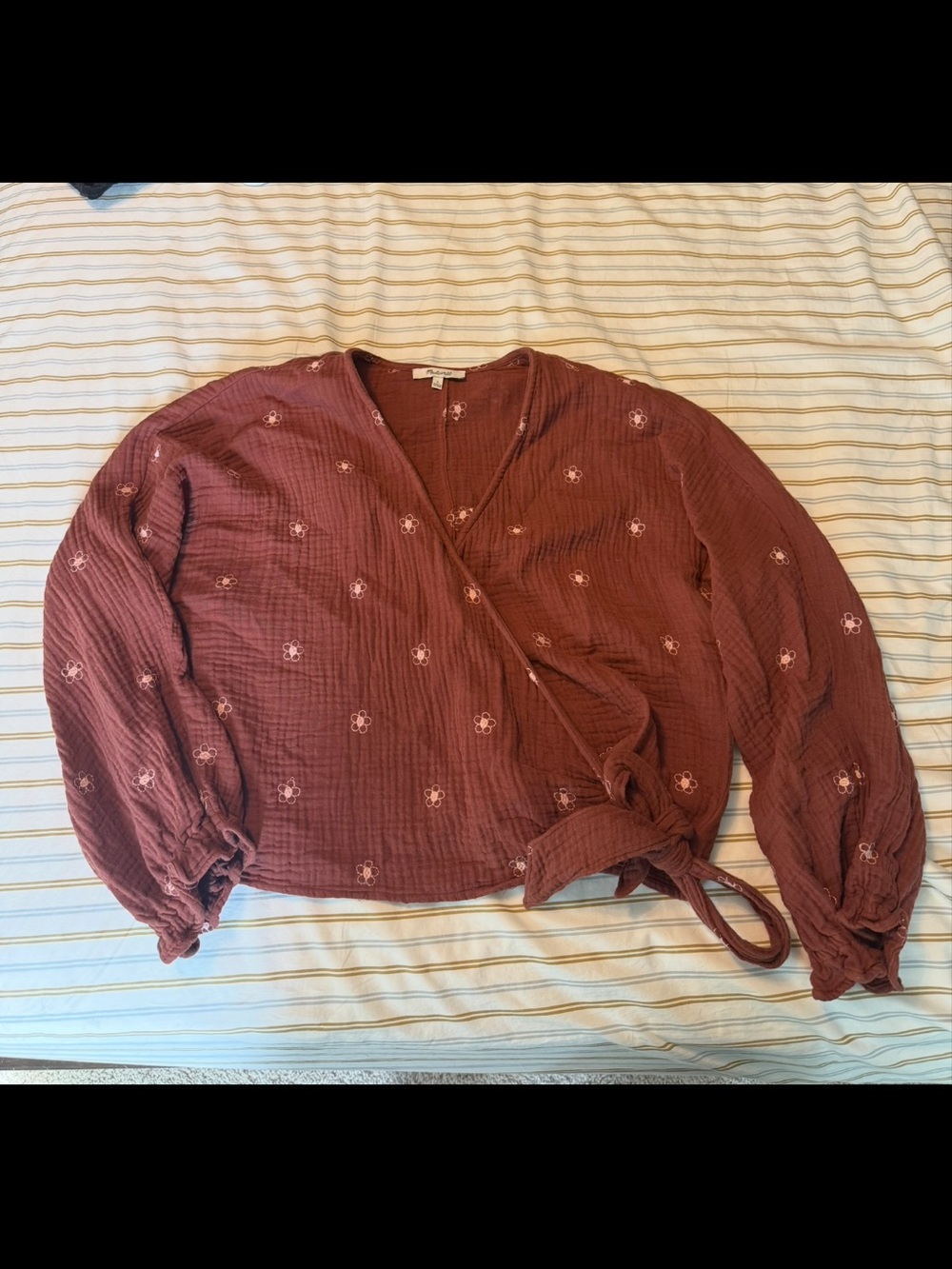 Women's Madewell Wrap Blouse with Floral Embroidery